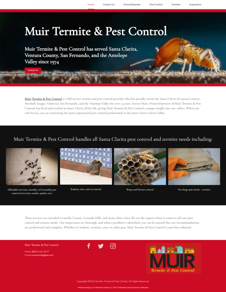 Pest Control Website Design Newhall, CA 91321