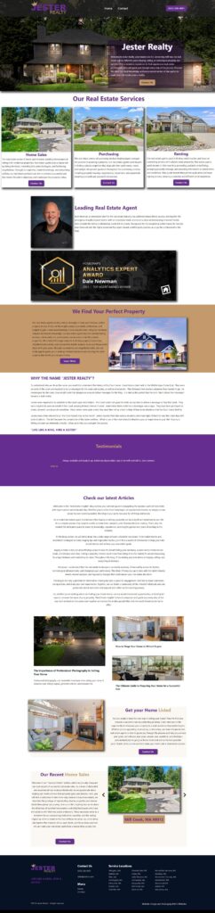 Jester Realty Real Estate Broker Website Design in Everett, WA Website Hosting